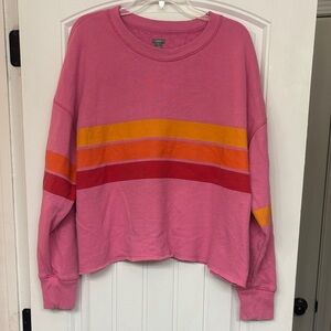 Aerie Pink Striped Women's Crop Top size XL